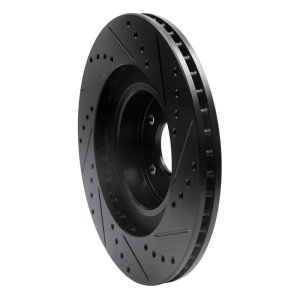 Saab 9-2X Brake Rotor (1) - Front Left - R1 Concepts - Drilled & Slotted - Black - `01-`08